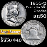 1955-p Bugs Bunny Franklin Half Dollar 50c Grades AU, Almost Unc