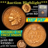 ***Auction Highlight*** 1889 TOP POP Indian Cent 1c Graded Gem+ Proof Red by USCG (fc)