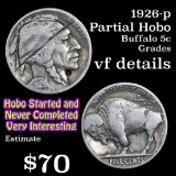 1926-p Partial Hobo Buffalo Nickel 5c Grades vf details