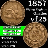 1857 Flying Eagle Cent 1c Grades vf+