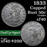 1833 Capped Bust Half Dollar 50c Grades xf (fc)