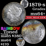 1879-s Rainbow Toned Morgan Dollar $1 Grades Choice+ Unc (fc)