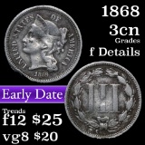 1868 Three Cent Copper Nickel 3cn Grades f details