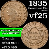 1835 Classic Head half cent 1/2c Grades vf+