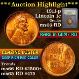 ***Auction Highlight*** 1911-p Lincoln Cent 1c Graded GEM+ Unc RD by USCG (fc)