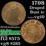 1798 Draped Bust Large Cent 1c Grades vg+ (fc)