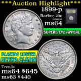 ***Auction Highlight*** 1899-p Barber Quarter 25c Graded Choice Unc by USCG (fc)