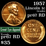 1957 Lincoln Cent 1c Grades Gem++ Proof Red