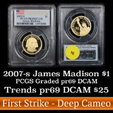 PCGS 2007-s James Madison, First Strike Presidential Dollar $1 Graded pr69 DCAM by PCGS