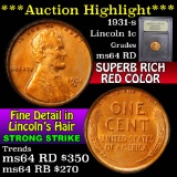 1931-s Lincoln Cent 1c Graded Choice Unc RD by USCG (fc)