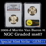 NGC 2008-d Martin Van Buren SMS Presidential Dollar $1 Graded ms67 by NGC