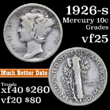 1926-s Mercury Dime 10c Grades vf+