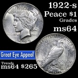 1922-s Peace Dollar $1 Grades Choice Unc (fc)