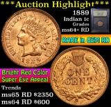 ***Auction Highlight*** 1889 Indian Cent 1c Graded Choice+ Unc RD by USCG (fc)
