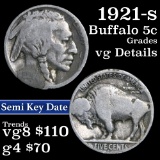 1921-s Buffalo Nickel 5c Grades vg details