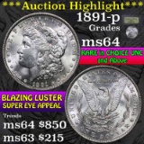 ***Auction Highlight*** 1891-p Morgan Dollar $1 Graded Choice Unc by USCG (fc)