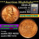 ***Auction Highlight*** 1916-d Lincoln Cent 1c Graded Choice Unc RD by USCG (fc)