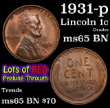 1931-p Lincoln Cent 1c Grades GEM Unc BN