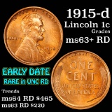 1915-d Lincoln Cent 1c Grades Select+ Unc RD (fc)
