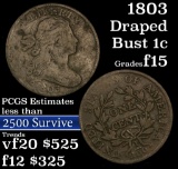 1803 Sm date, Lg fraction Draped Bust Large Cent 1c Grades f+ (fc)