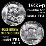 1955-p Bugs Bunny Franklin Half Dollar 50c Grades Choice Unc FBL
