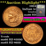***Auction Highlight*** 1904 Indian Cent 1c Graded GEM+ Unc RD by USCG (fc)