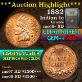 ***Auction Highlight*** 1882 Indian Cent 1c Graded GEM++ RD by USCG (fc)