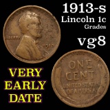 1913-s Lincoln Cent 1c Grades vg, very good