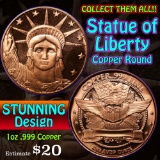 1839 Seated Liberty replica 1 oz .999 Copper Round