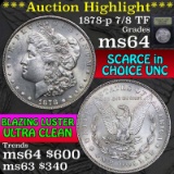 ***Auction Highlight*** 1878-p 7/8tf Morgan Dollar $1 Graded Choice Unc by USCG (fc)