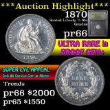 ***Auction Highlight*** 1870 Seated Liberty Half Dime 1/2 10c Graded GEM+ Proof by USCG (fc)