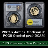 PCGS 2007-s James Madison Presidential Dollar $1 Graded pr69 DCAM by PCGS