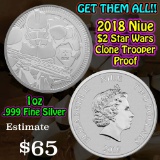 2018 Niue $2 Star Wars Clone Trooper proof  1 oz .999  Silver Round