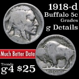 1918-d Buffalo Nickel 5c Grades g details