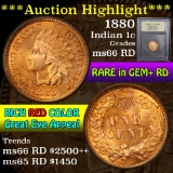 ***Auction Highlight*** 1880 Indian Cent 1c Graded GEM+ Unc RD by USCG (fc)