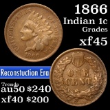 1866 Indian Cent 1c Grades xf+ (fc)