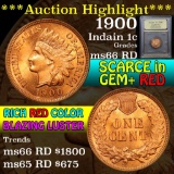 ***Auction Highlight*** 1900 Indian Cent 1c Graded GEM+ Unc RD by USCG (fc)