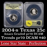 ANACS 2004-s Texas Washington Quarter 25c Graded pr70 DCAM by ANACS