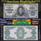**Auction Highlight** Series 1891 $20 Silver Certificate, Manning, sigs Parker-Burke Grades xf+ (fc)