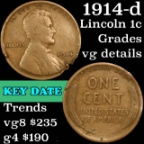 1914-d Lincoln Cent 1c Grades vg details
