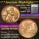 ***Auction Highlight*** 1955/1955 DDO Lincoln Cent 1c Graded Choice Unc BN by USCG (fc)