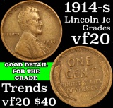 1914-s Lincoln Cent 1c Grades vf, very fine