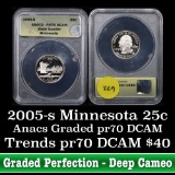 ANACS 2005-s Minnesota Washington Quarter 25c Graded pr70 DCAM by ANACS