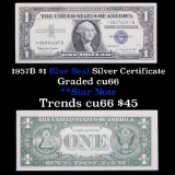 **Star Note  1957B $1 Blue Seal Silver Certificate Grades Gem+ CU