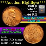 ***Auction Highlight*** 1921-p Lincoln Cent 1c Graded GEM+ Unc RD by USCG (fc)