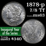 1878-p 7/8tf Morgan Dollar $1 Grades Select Unc (fc)