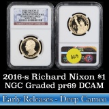 NGC 2016-s Richard Nixon, Early Release Presidential Dollar $1 Graded pr69 DCAM by NGC