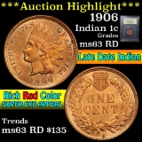 1906 Indian Cent 1c Graded Select Unc RD by USCG