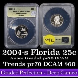 ANACS 2004-s Florida Washington Quarter 25c Graded pr70 DCAM by ANACS