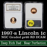 NGC 1997-s Lincoln Cent 1c Graded pr69 RD DCAM by NGC